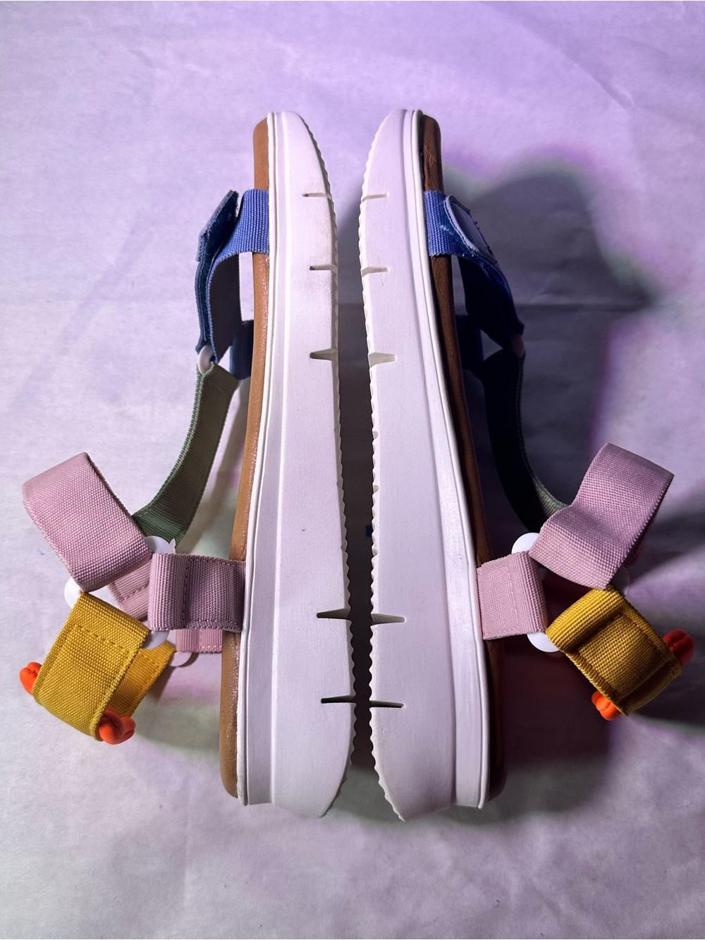 Pastel Multi-strap Platform Sandals in Pink, Blue, Mint & Yellow - Picture 8 of 10